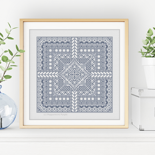 Relax in Navy Blackwork Pattern by Peppermint Purple