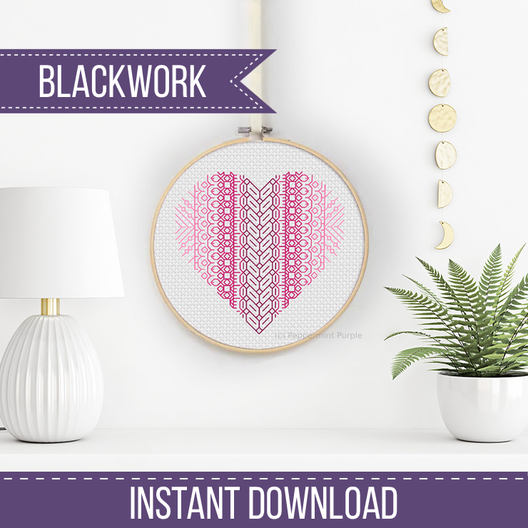 Love Blackwork Pattern by Peppermint Purple