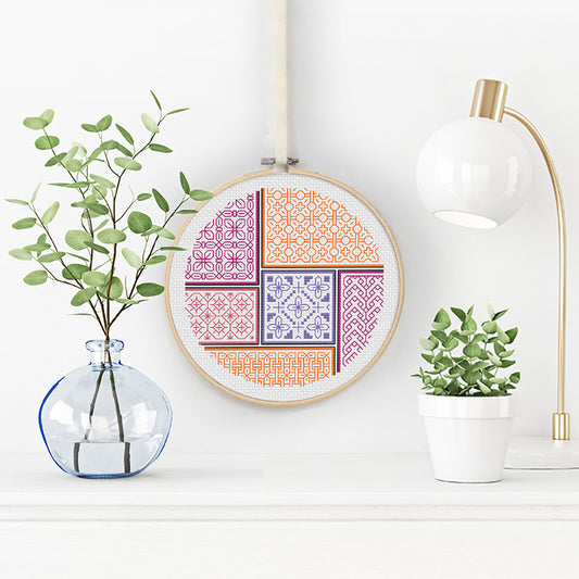 Off Centre Blackwork Pattern by Peppermint Purple