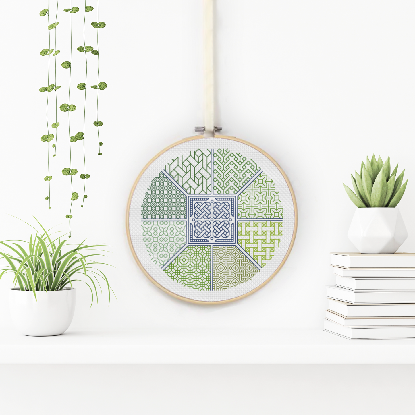 Central Point Blackwork Pattern by Peppermint Purple