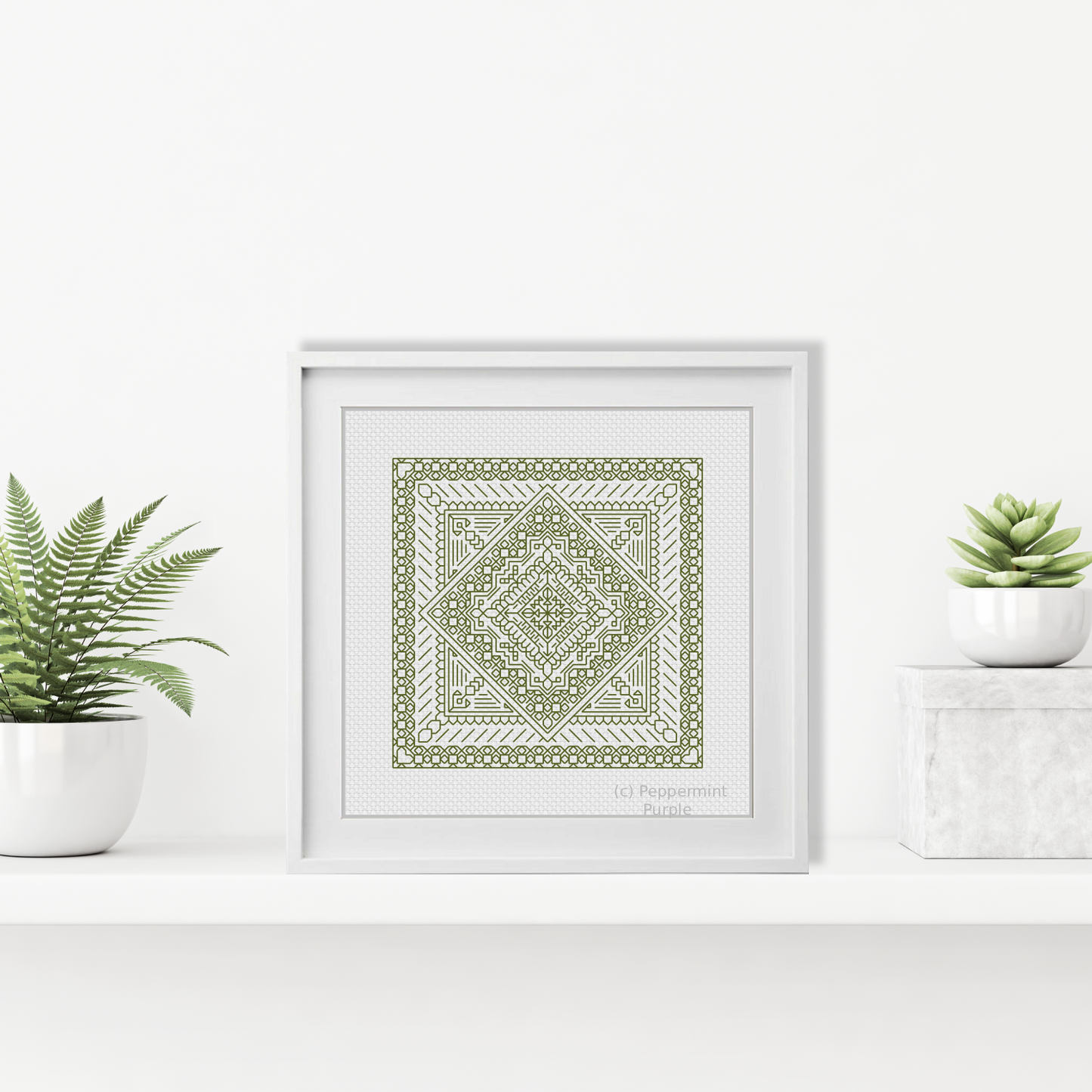 Mini Study In Avocado Blackwork Pattern by Peppermint Purple