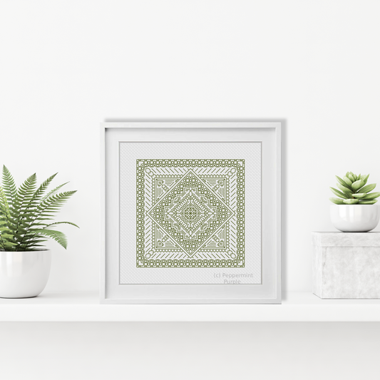Mini Study In Avocado Blackwork Pattern by Peppermint Purple
