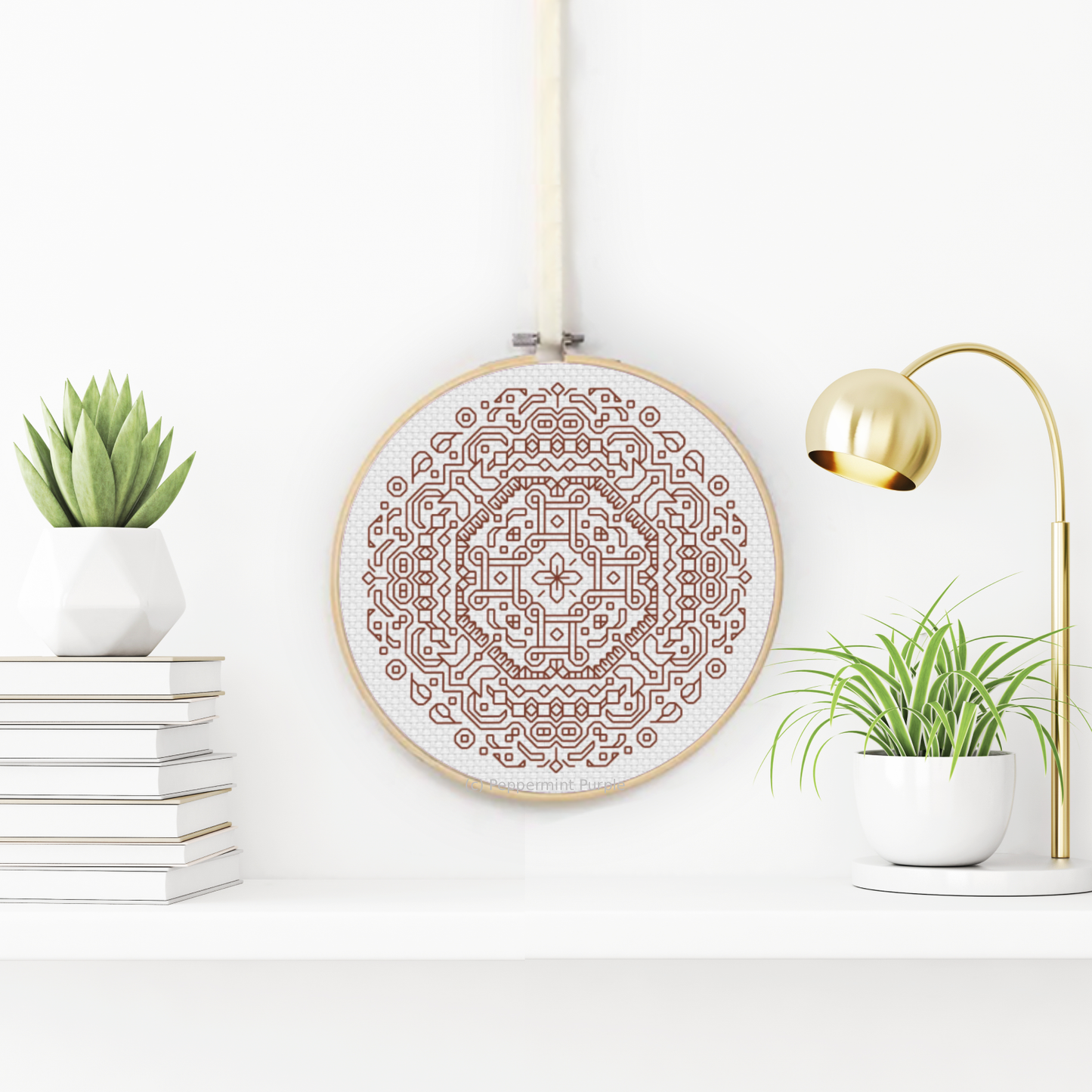 Mandala in Mahogany Blackwork Pattern by Peppermint Purple