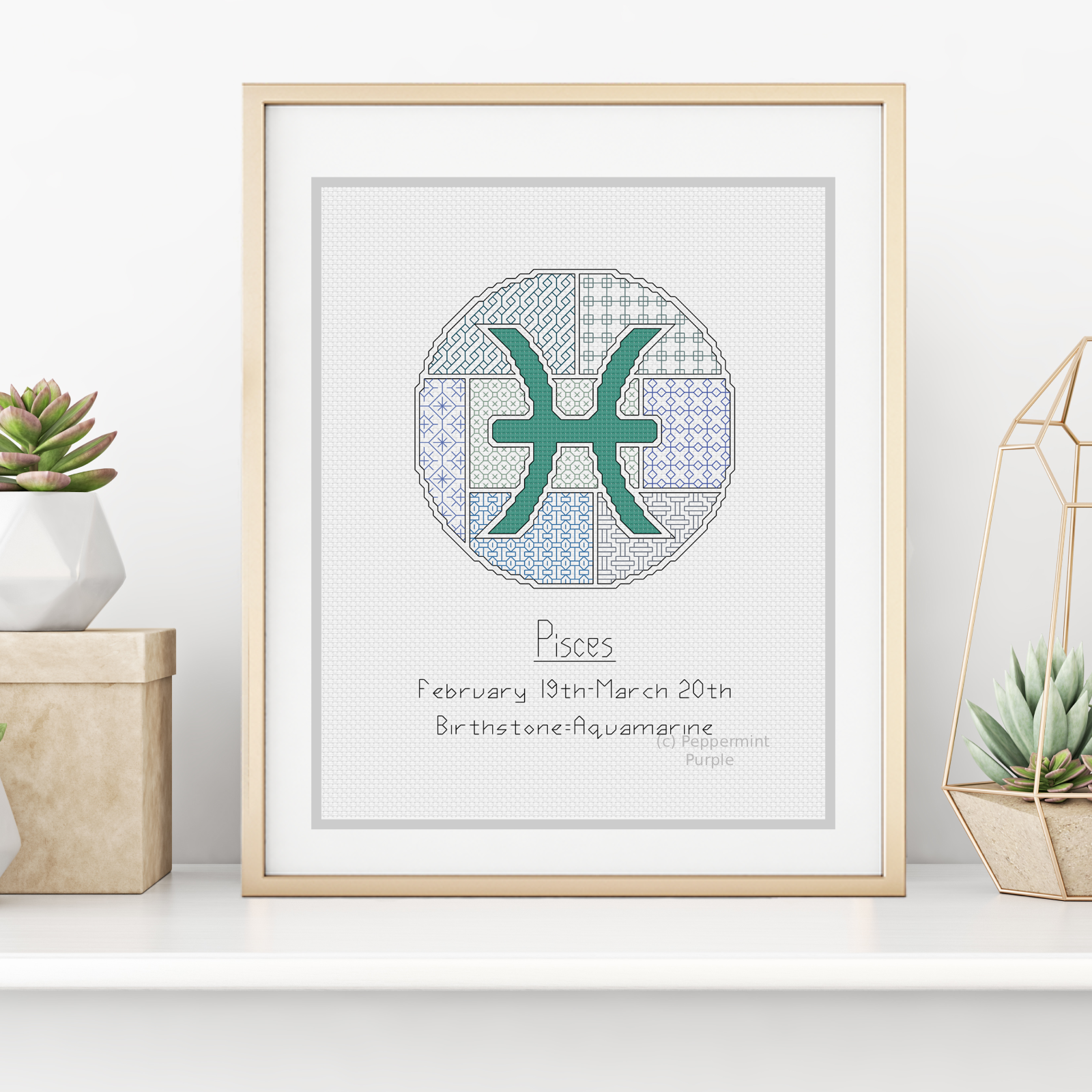 Pisces Blackwork Blackwork Pattern by Peppermint Purple