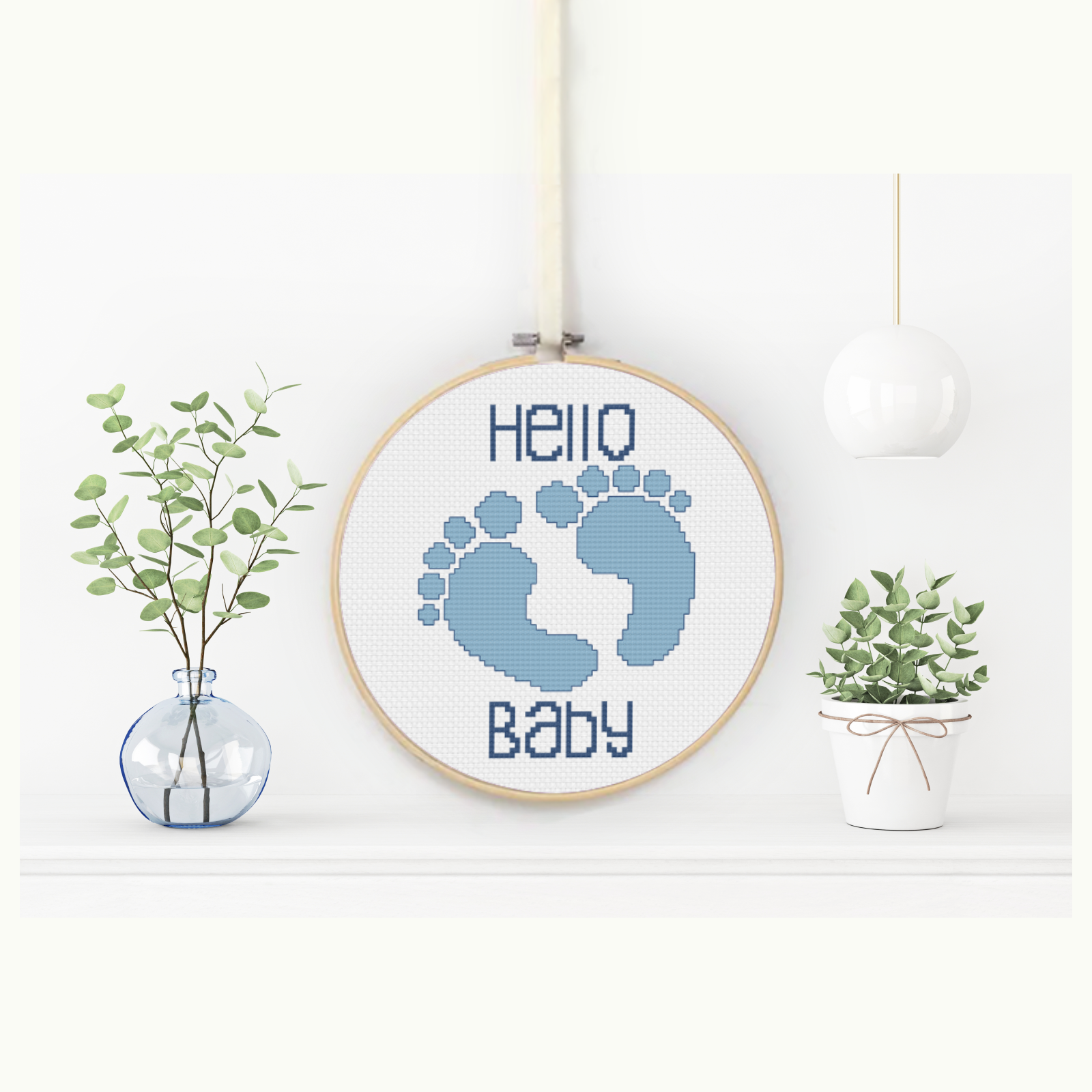 Baby Boy Cross Stitch Pattern by Peppermint Purple