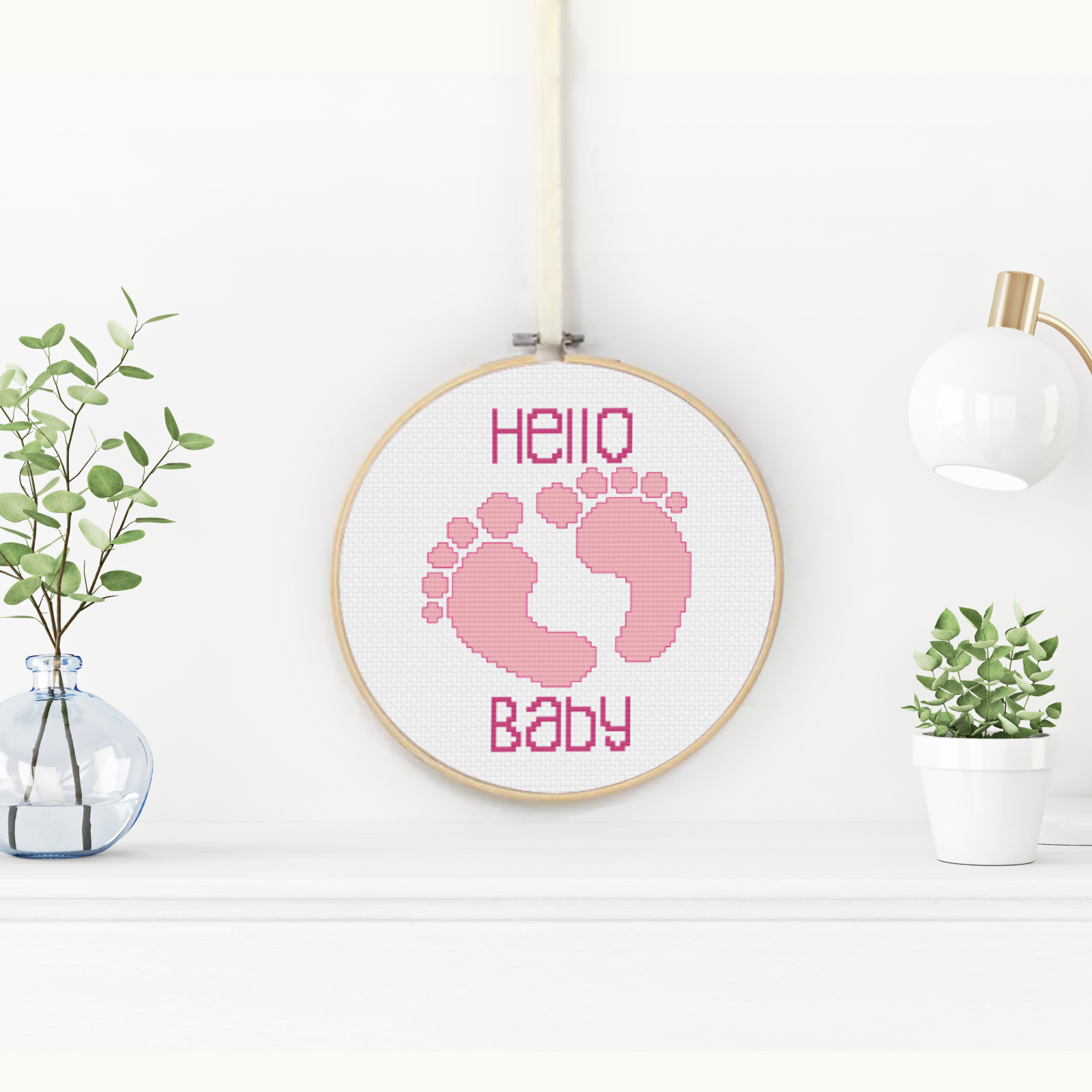 Baby Girl Cross Stitch Pattern by Peppermint Purple