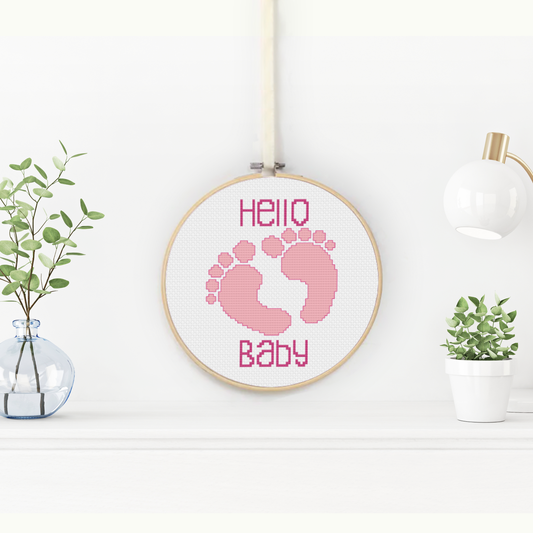 Baby Girl Cross Stitch Pattern by Peppermint Purple
