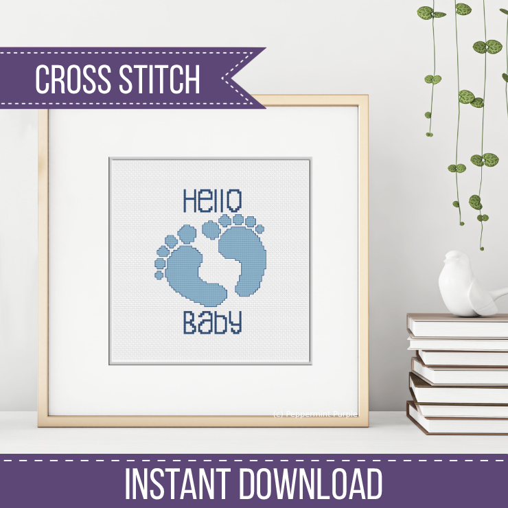 Baby Boy Cross Stitch Pattern by Peppermint Purple