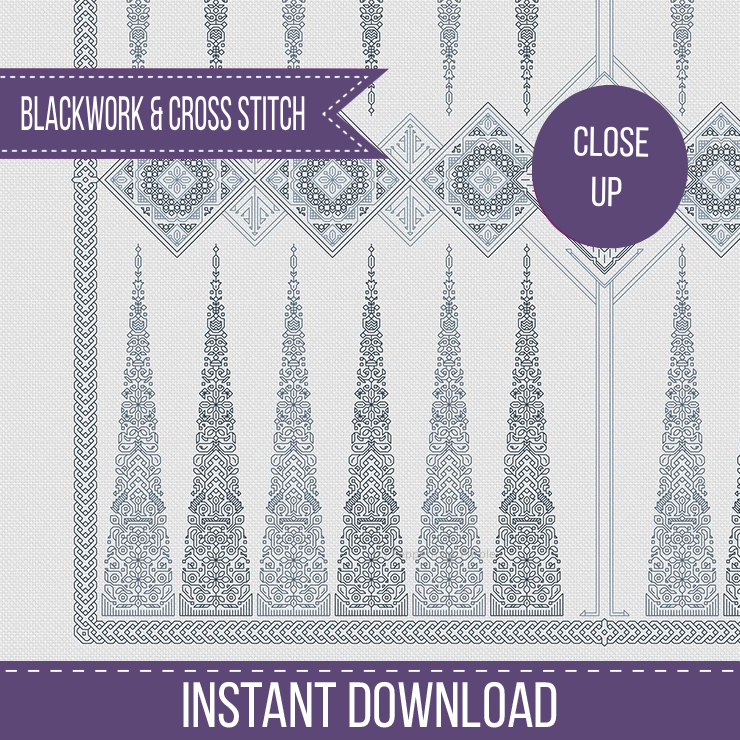 Blackwork Backgammon Blackwork Pattern by Peppermint Purple