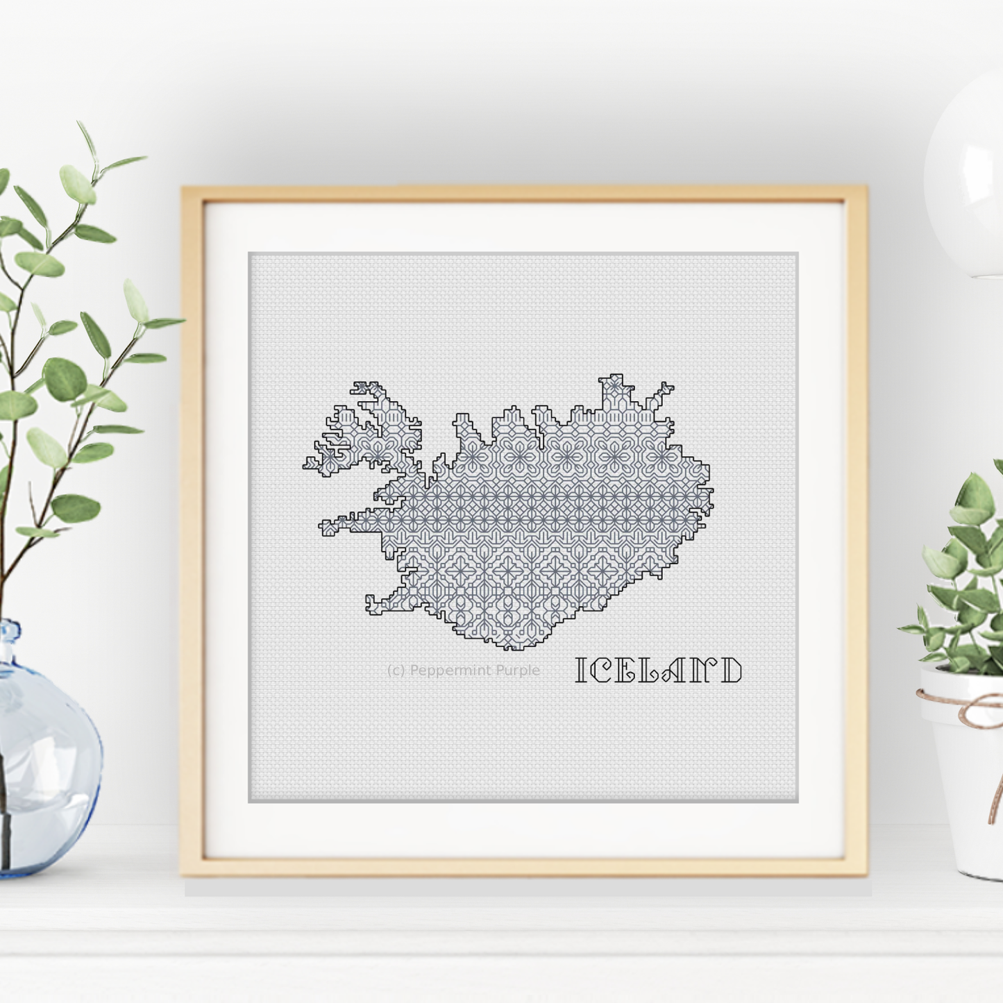 Iceland Blackwork Pattern Blackwork Pattern by Peppermint Purple