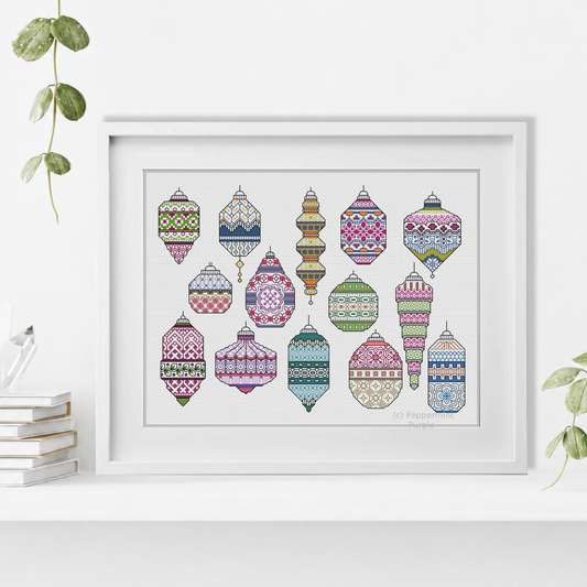 Baubles Galore - 2023 Blackwork Pattern by Peppermint Purple