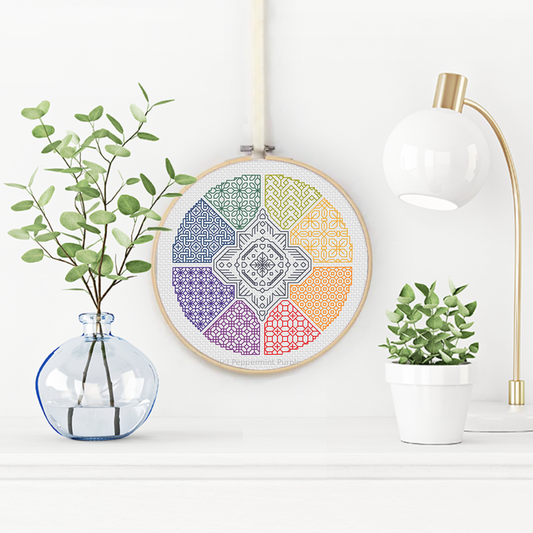 Centre Point Blackwork Pattern by Peppermint Purple