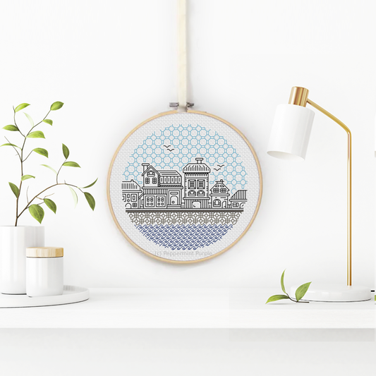 Riverside Blackwork Blackwork Pattern by Peppermint Purple