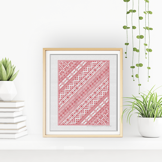 Diagonal Bands Blackwork Pattern by Peppermint Purple