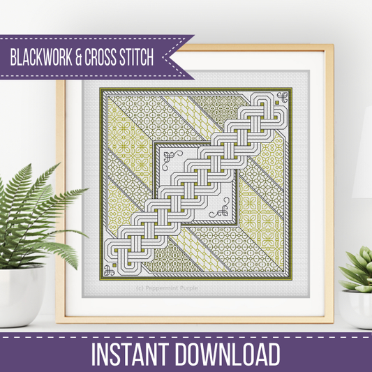 The Plait Blackwork Pattern by Peppermint Purple