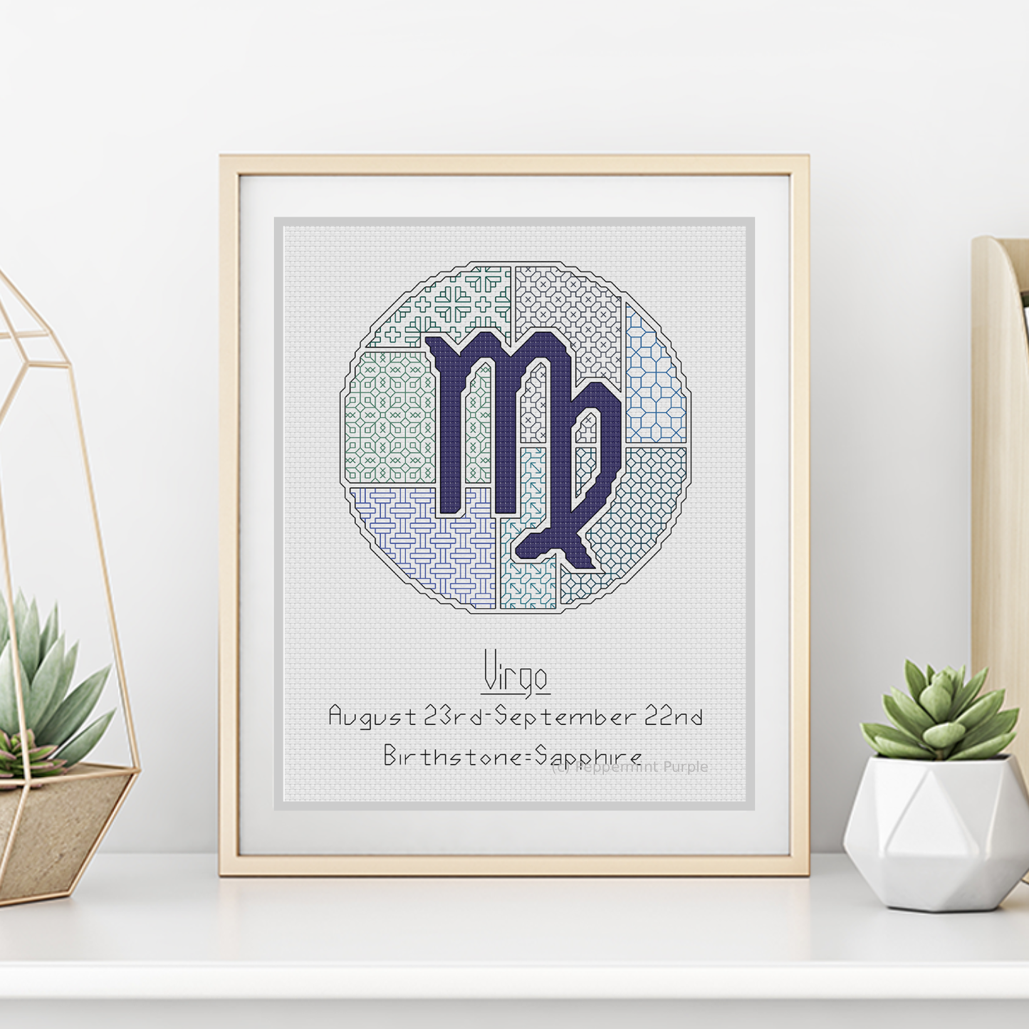 Virgo Blackwork Blackwork Pattern by Peppermint Purple