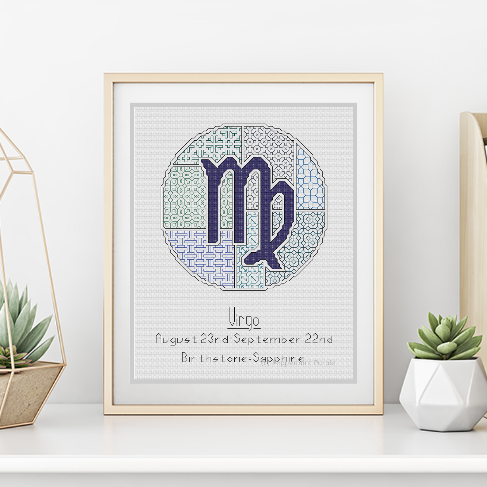 Virgo Blackwork Blackwork Pattern by Peppermint Purple