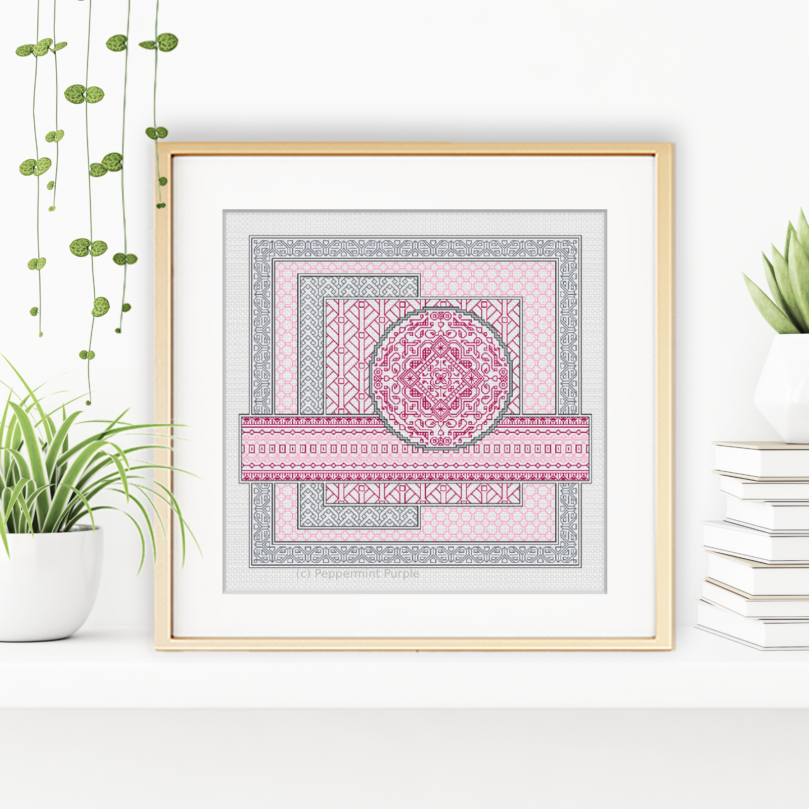 The Pink Edit Blackwork Pattern by Peppermint Purple