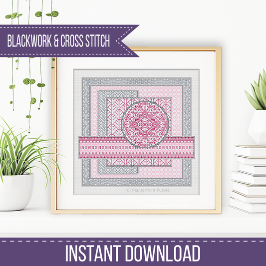 The Pink Edit Blackwork Pattern by Peppermint Purple