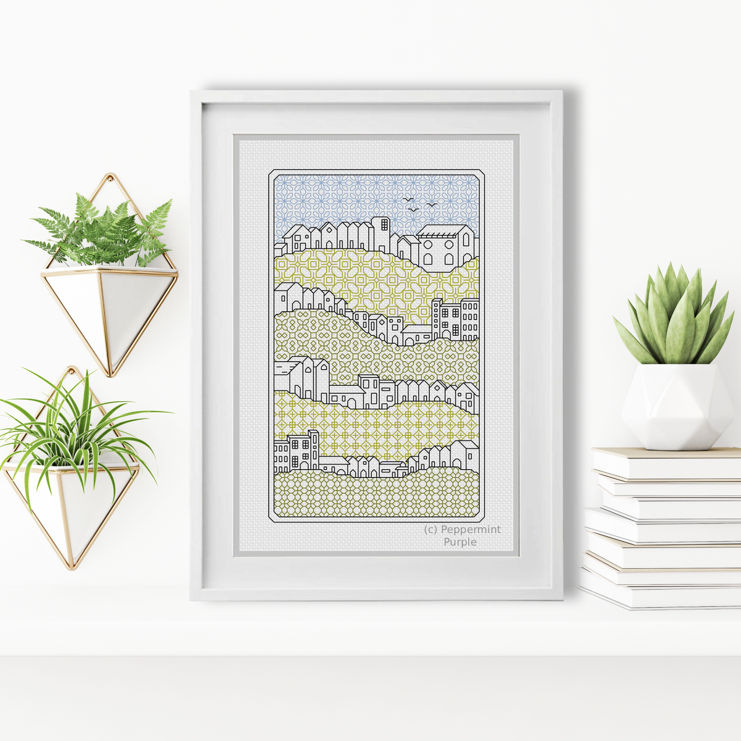 Hillside Blackwork Pattern by Peppermint Purple