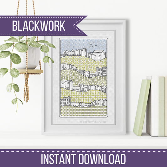 Hillside Blackwork Pattern by Peppermint Purple