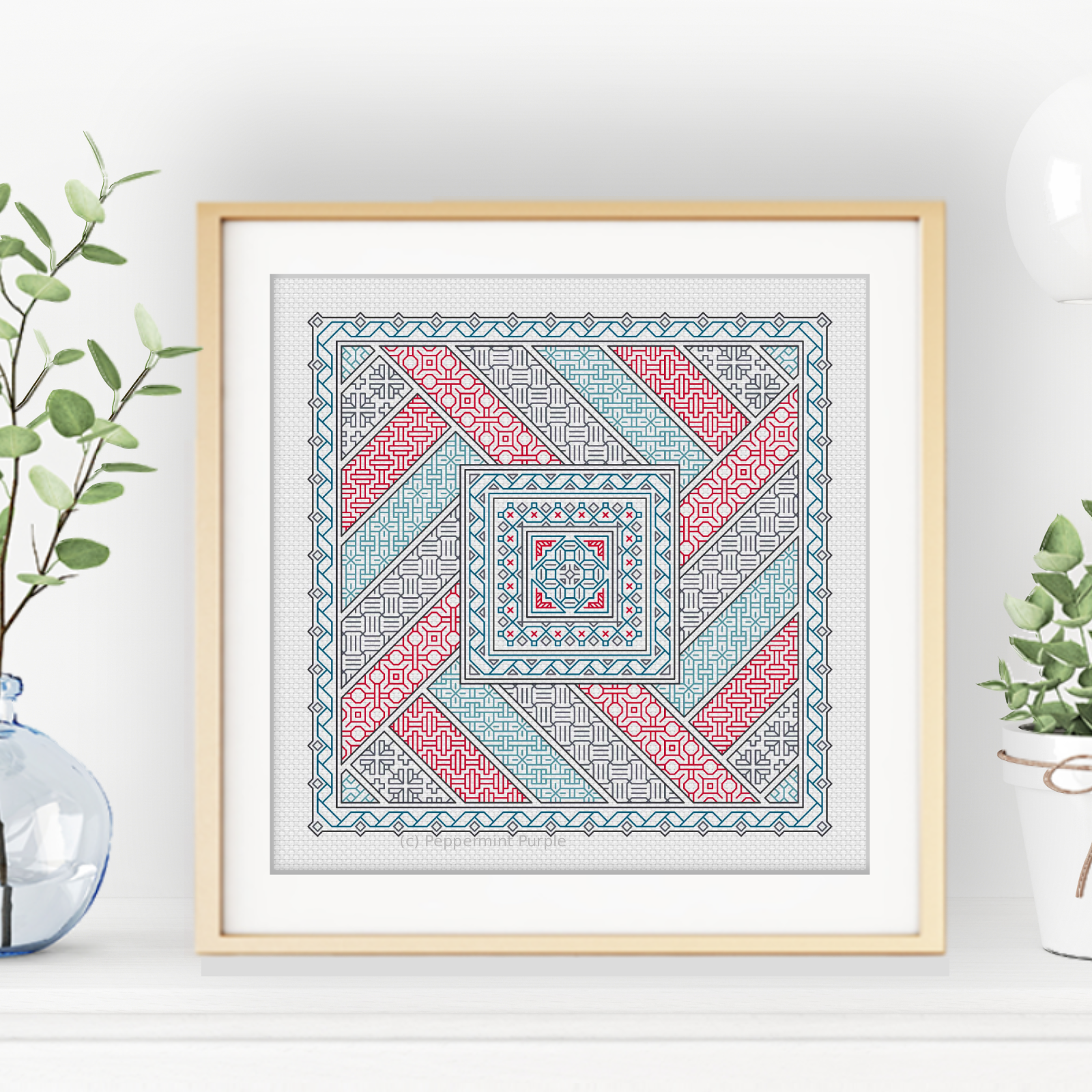 Parquet Blackwork Pattern by Peppermint Purple