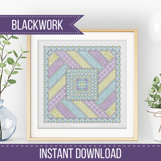 Parquet Blackwork Pattern by Peppermint Purple