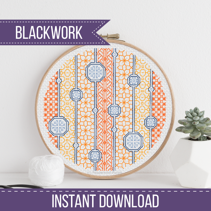 Sparkle Bubbles Blackwork Pattern by Peppermint Purple