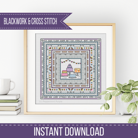 Hints of Baking Blackwork Pattern by Peppermint Purple