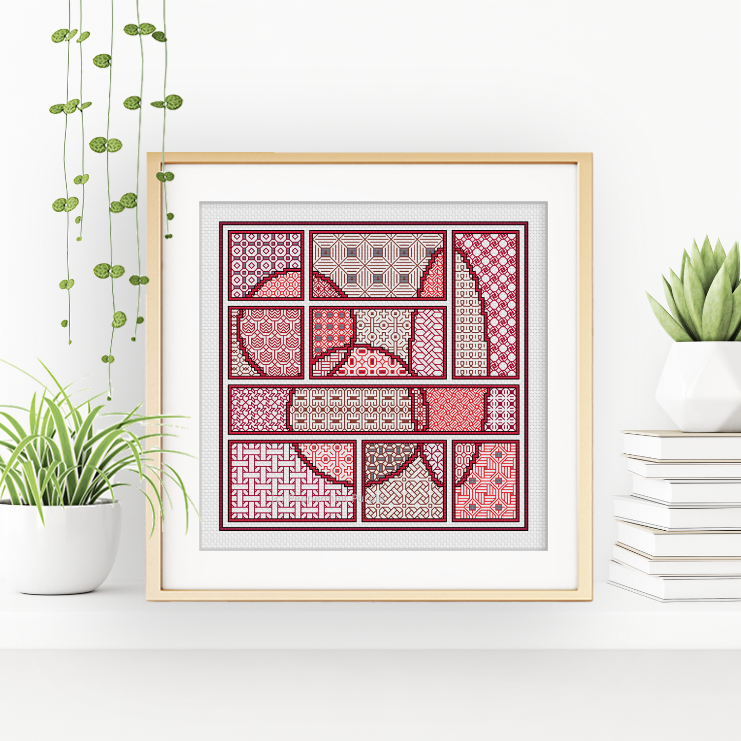 The Red Edit Blackwork Pattern by Peppermint Purple