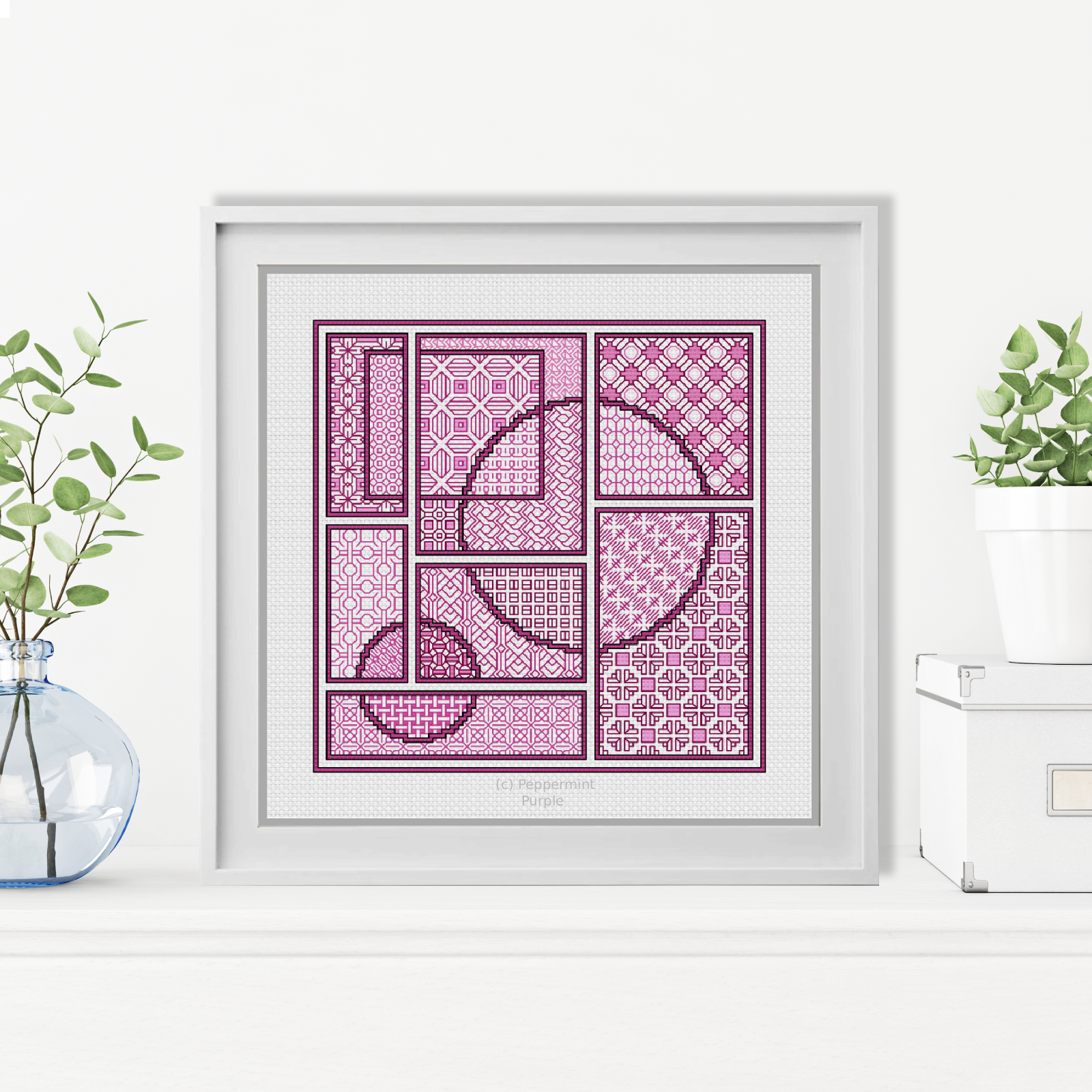 The Cerise Edit Blackwork Pattern by Peppermint Purple
