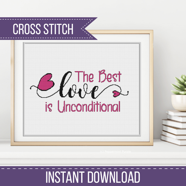 The Best Love Cross Stitch Pattern by Peppermint Purple