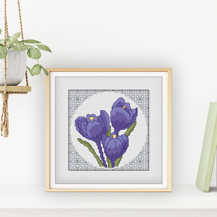 Centre Stage - Crocus Blackwork Pattern by Peppermint Purple