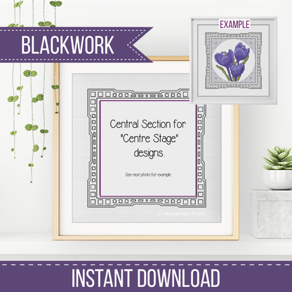 Centre Stage - Border 2 Blackwork Pattern by Peppermint Purple