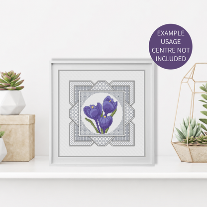 Centre Stage - Border 3 Blackwork Pattern by Peppermint Purple