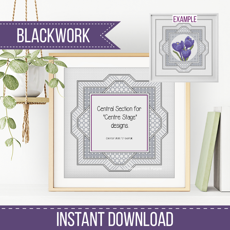 Centre Stage - Border 4 Blackwork Pattern by Peppermint Purple