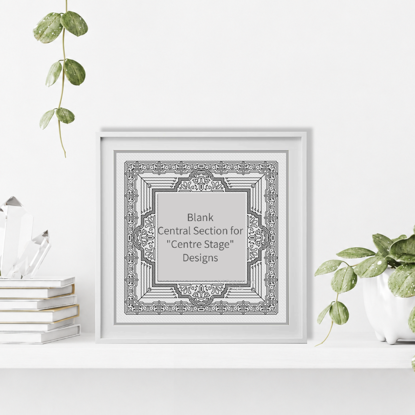 Centre Stage - Border 6 Blackwork Pattern by Peppermint Purple