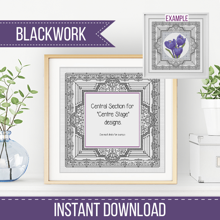 Centre Stage - Border 6 Blackwork Pattern by Peppermint Purple