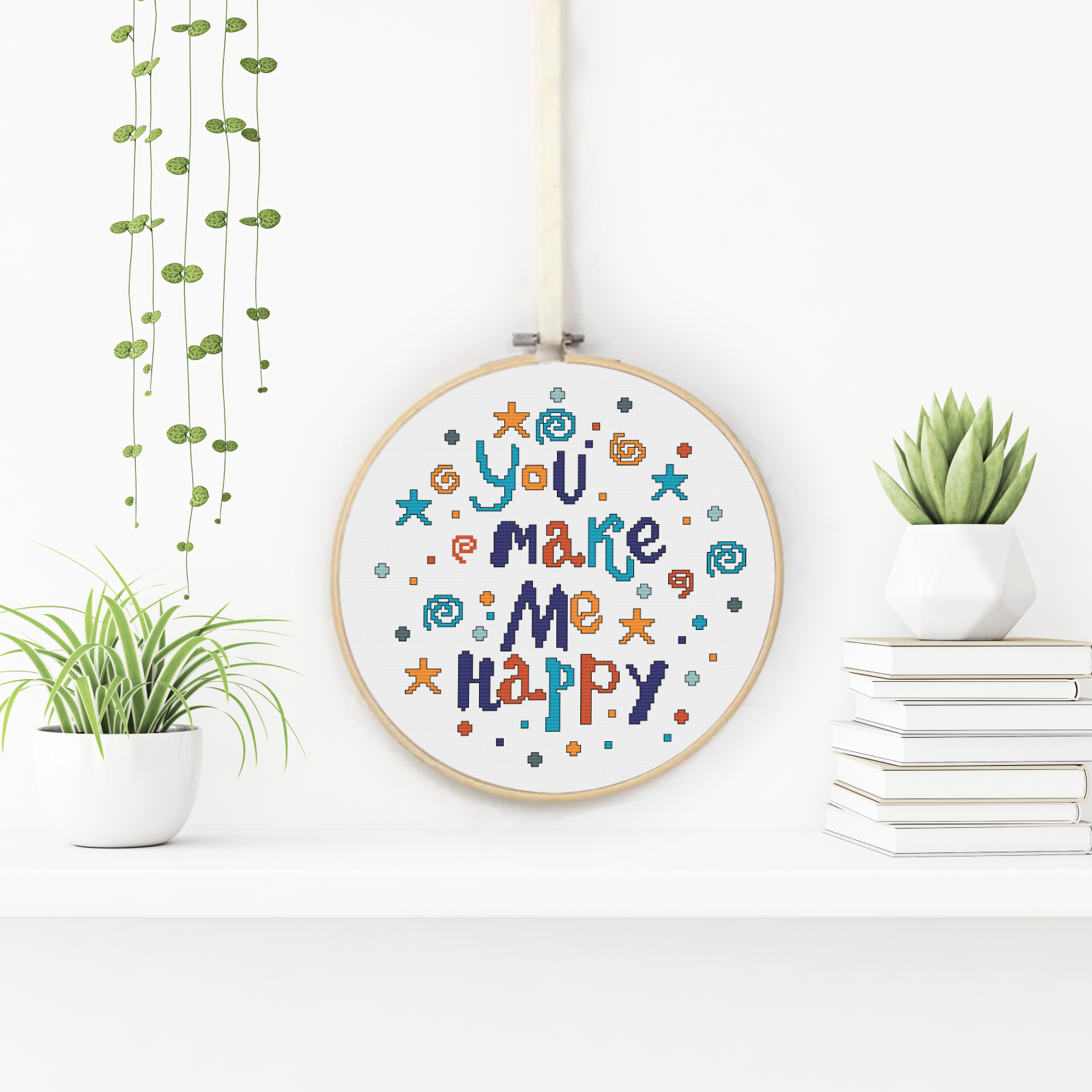 You Make Me Happy Cross Stitch Pattern by Peppermint Purple