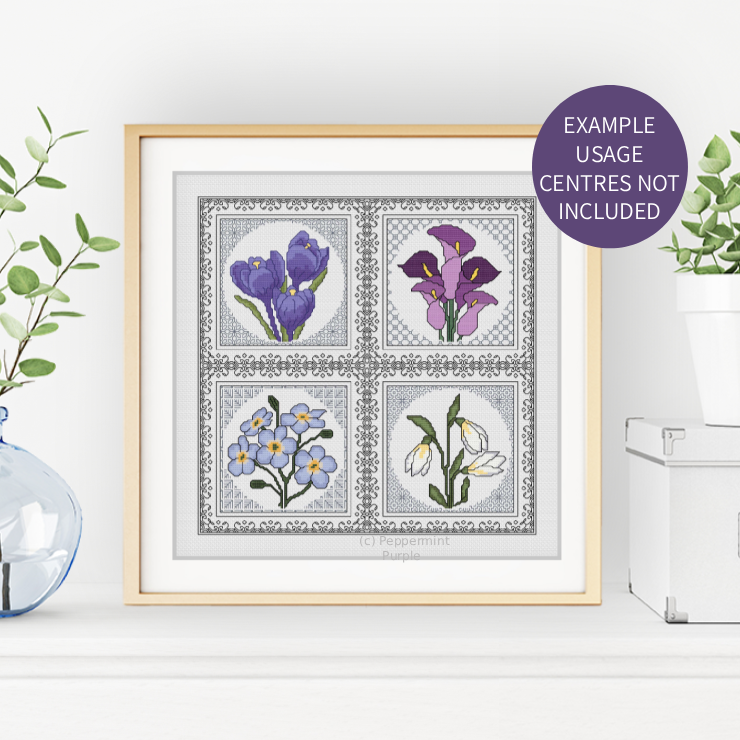 Centre Stage - Border 7 Blackwork Pattern by Peppermint Purple