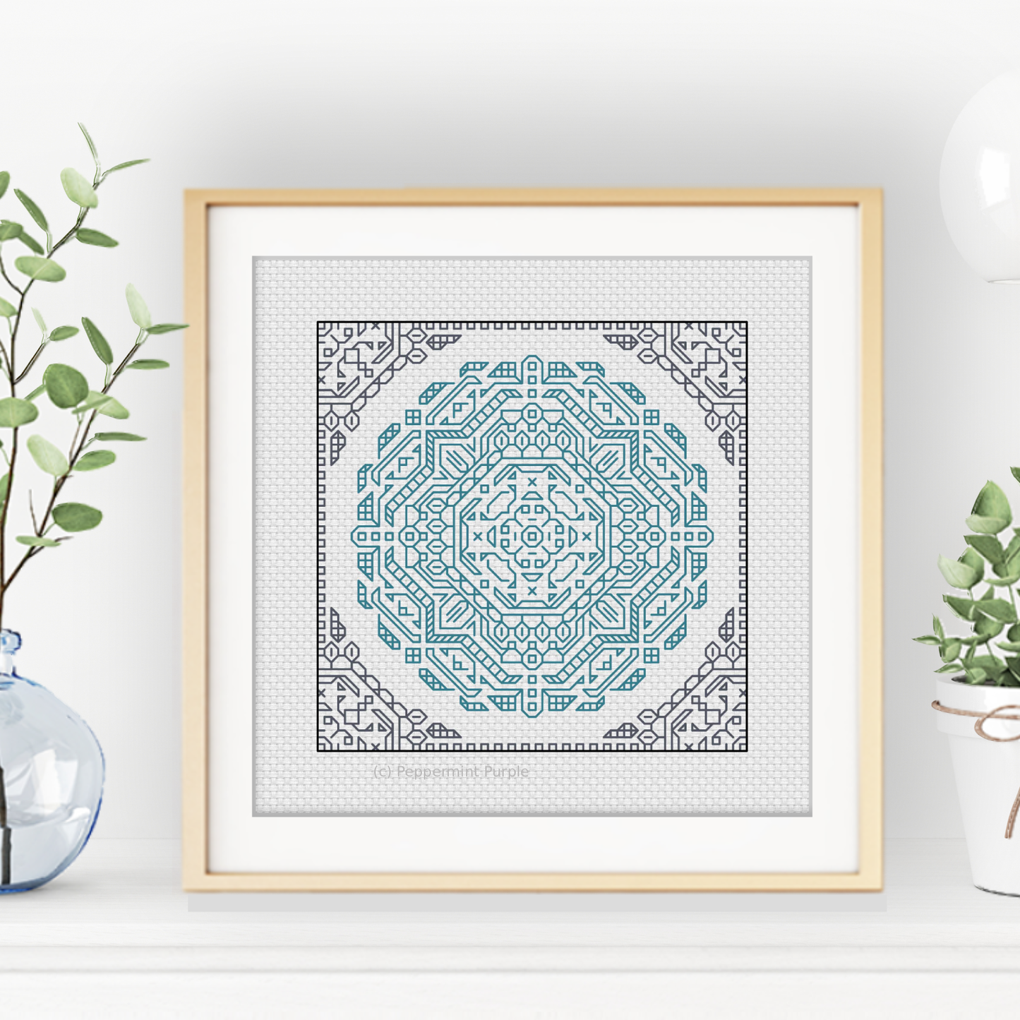 Centre Stage - Mandala Blackwork Pattern by Peppermint Purple