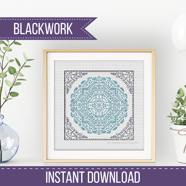 Centre Stage - Mandala Blackwork Pattern by Peppermint Purple