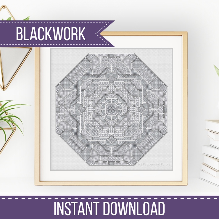 Gaudium Blackwork Blackwork Pattern by Peppermint Purple