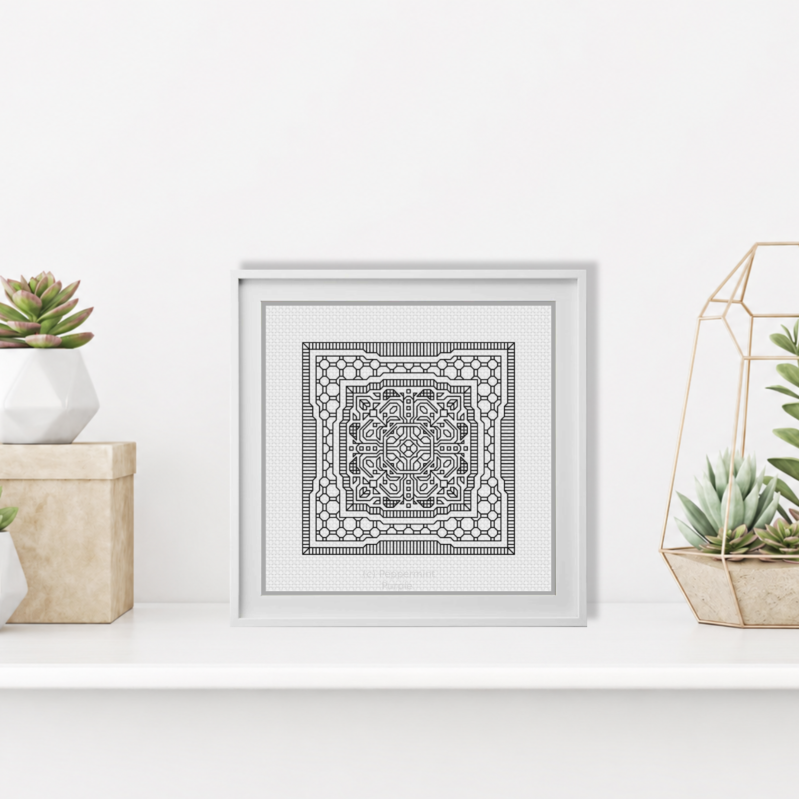 Centre Stage - Doily Blackwork Pattern by Peppermint Purple