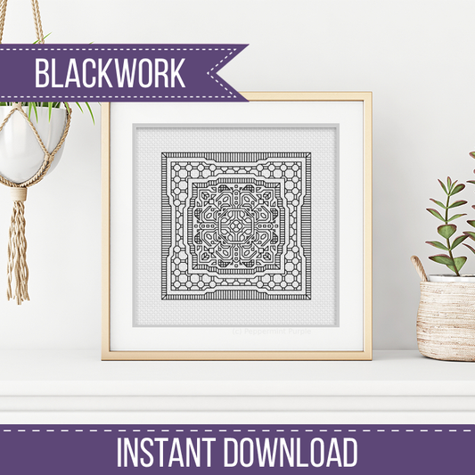 Centre Stage - Doily Blackwork Pattern by Peppermint Purple