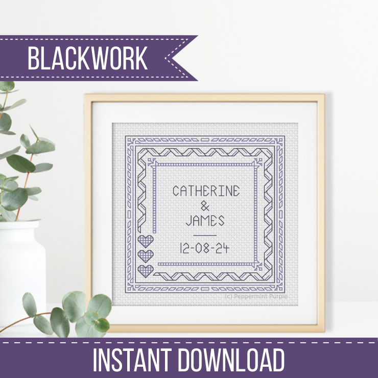 Centre Stage - Wedding Blackwork Pattern by Peppermint Purple