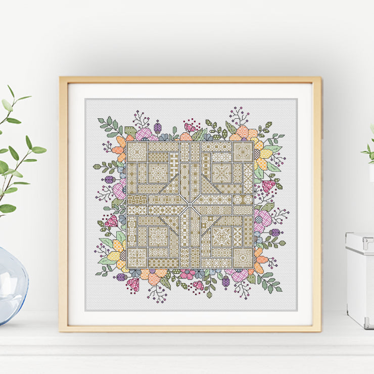 2024 SAL - Floral Blackwork Pattern by Peppermint Purple