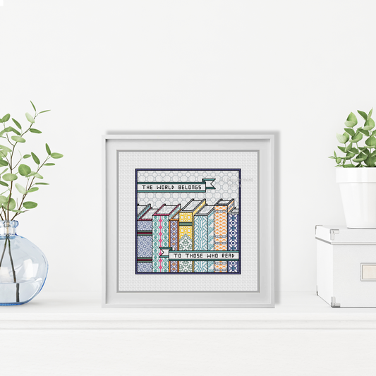 Centre Stage - Books Blackwork Pattern by Peppermint Purple
