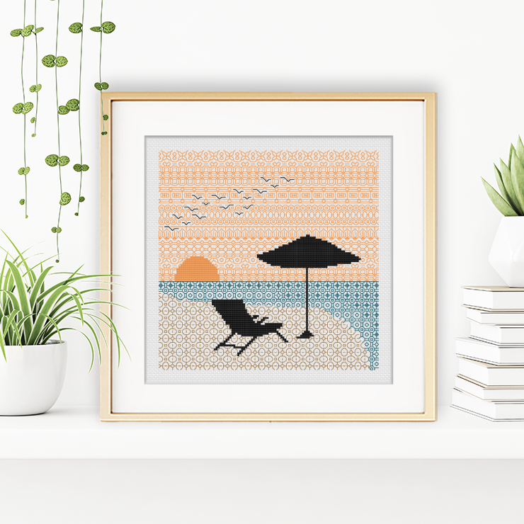 Sunset Migration Blackwork Pattern by Peppermint Purple