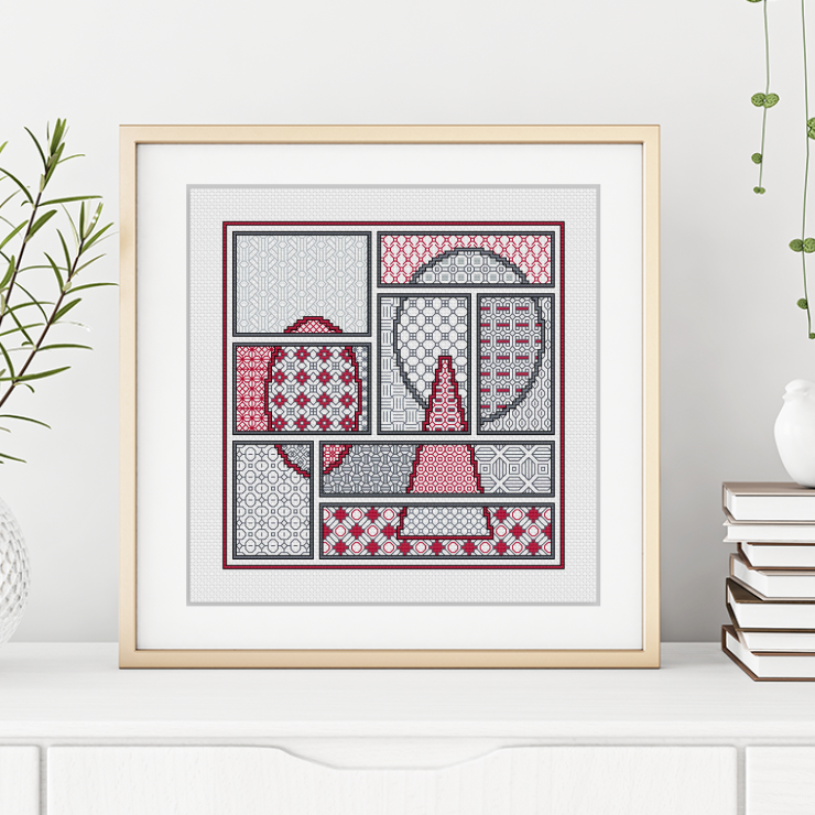 The Newspaper Edit - Pre Order available 20th March Blackwork Pattern by Peppermint Purple